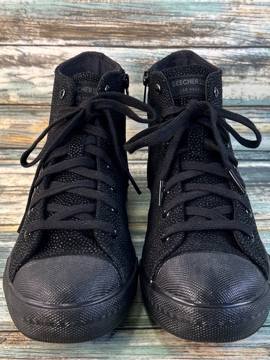 Skechers Shoes - Skechers Street LA High Top Sneakers Womens 8 Black Textured Leather Tennis Shoe